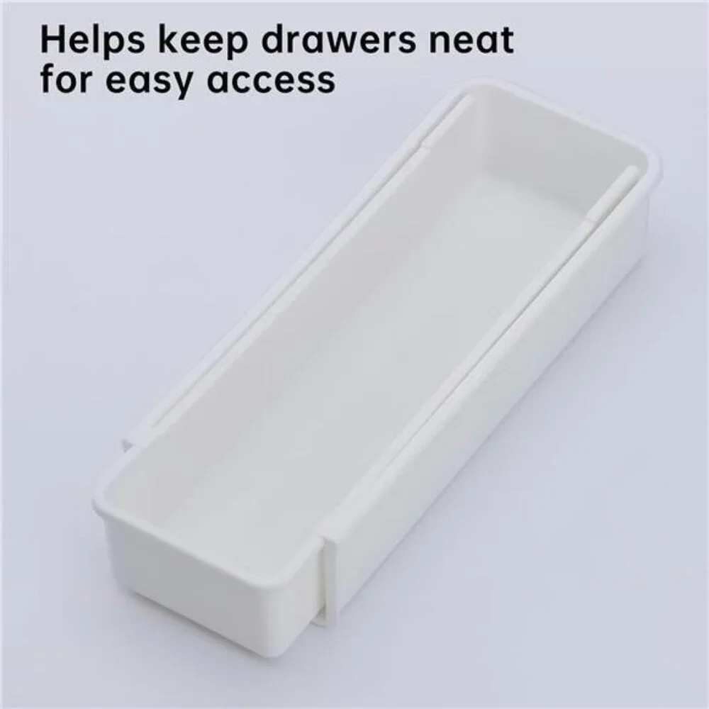 Expandable Straw Drawer Organizer Clear Plastic Kitchen Utensil Storage Holder